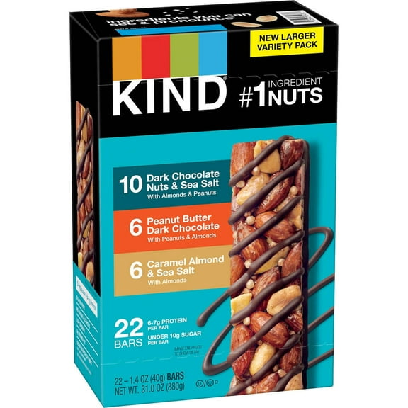 KIND Nut Bar, Variety Pack, 1.4 Ounce (Pack of 22)