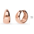 thumbnail image 2 of BERRICLE Sterling Silver Dome Small Fashion Hoop Huggie Earrings for Women 0.55 inch, Rose Gold Flashed, 2 of 7
