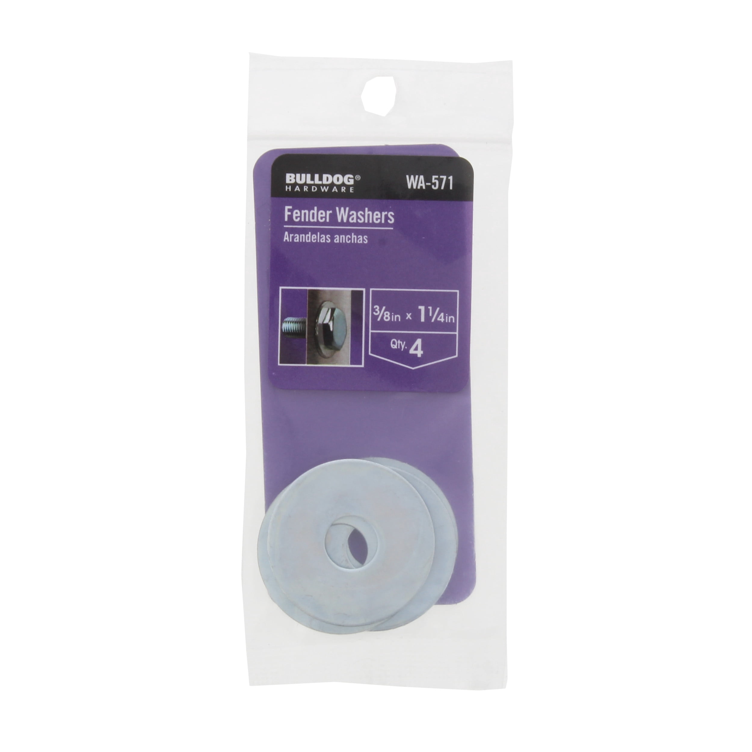 Bulldog Hardware 3/8 in. x 1 1/4 in. Fender Washer, Zinc Plated Steel (4 Pack)