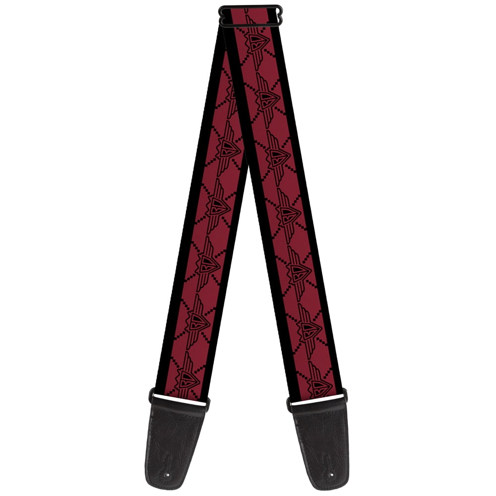 Buckle-Down Guitar Strap, Buckle Down BD Monogram Red Black, 2 Inches Wide