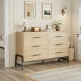 thumbnail image 6 of EastVita 52" Wide 6-Drawer Dresser with R-Shaped Legs, Spacious Wood Grain Storage Chest for Bedroom, Living Room, Entryway, 6 of 7
