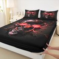 thumbnail image 3 of Castle Fairy Gothic Skull Twin Sheet Sets 3pcs for Boys Girls,Abstract Green Lightning Twin Fitted Sheet Microfiber,Exotic Style Breathable Flat Sheet,Ultra Soft Home Decor, 3 of 7
