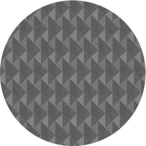 Ahgly Company Indoor Round Patterned Battleship Gray Area Rugs, 7' Round