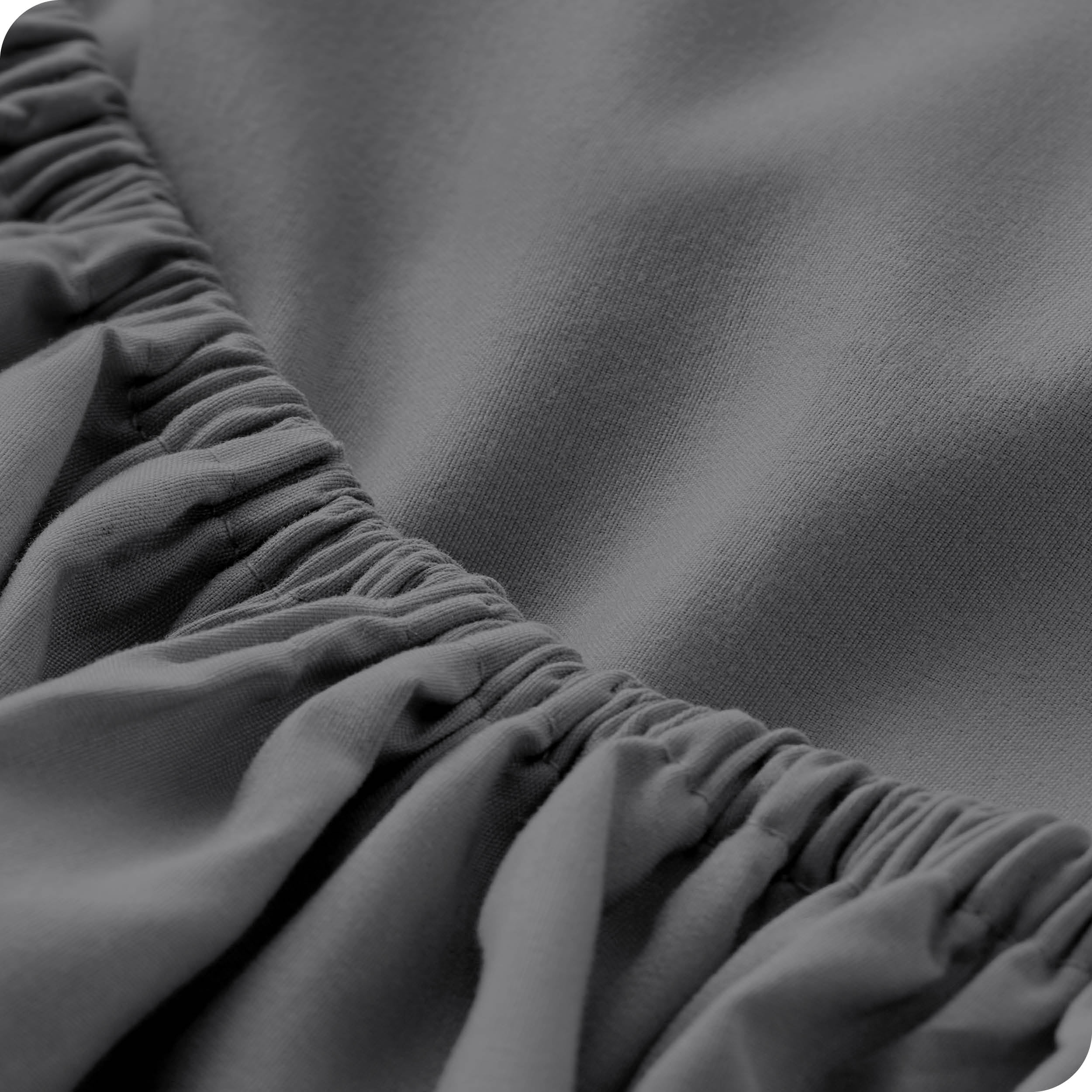 Bare Home Gray Microfiber Sheet Set, Wrinkle Resistant, Deep Pocket, Twin XL