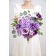 thumbnail image 5 of Piklado Caja Combinada De Flores Artificiales, Juego De Flores Artificiales, Hojas Sueltas Y Tallos, Ramo De Centro De Boda, Novia, Boda, Baby Shower (Lavanda Y Morado Oscuro), 5 of 5