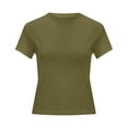 thumbnail image 4 of Tshirts Shirts for Women Short Sleeve Basic Summer Crew Neck Crop Outing Layered Slim Fit Tank Tops Sizes XL, 4 of 4