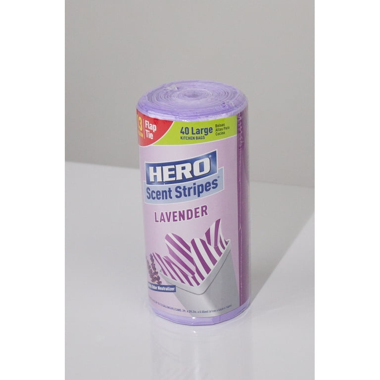 Hero Tall Kitchen Garbage Bags, 13 Gallon, 40 Count, Lavender