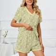 thumbnail image 5 of BLVB Women's Plus Size Pajamas Casual Printed V Neck Short Sleeve Tops and Shorts Lounge Sets Sleepwear Pjs with Pockets, 5 of 6