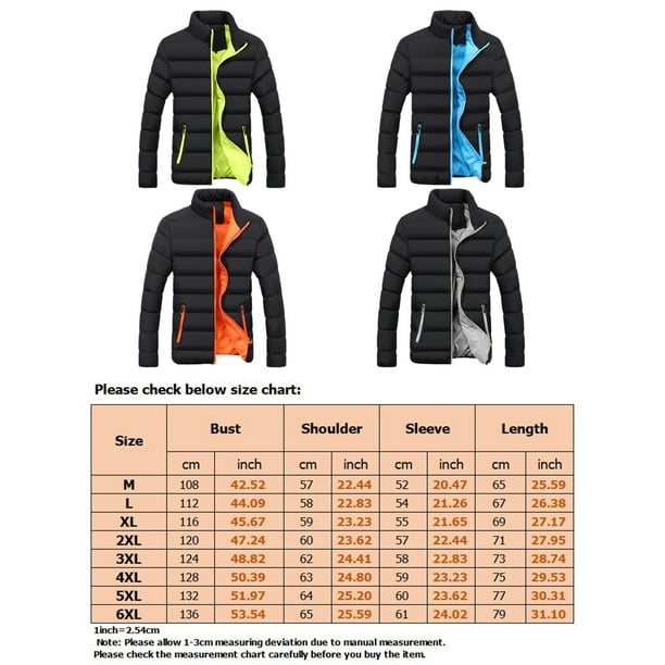 UKAP Men Down Coats Stand Collar Puffer Jacket Color Block Coat Zipper Work Overcoats Black Gray 4XL