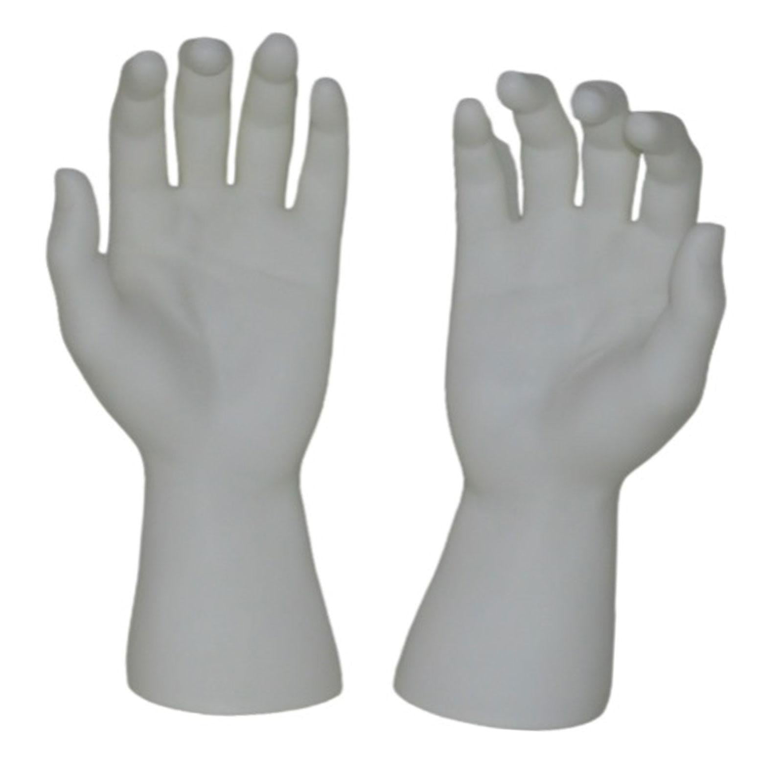 Dualoai Male Hand Models Decorative Easy to Clean Maintain PVC Human Hand Mannequins White