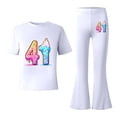 thumbnail image 5 of Childrens Outfits Stylish Flared Pants Top Comfy To Fashion Boys and Girls Outfits,White,Size 7 -8 Years, 5 of 5