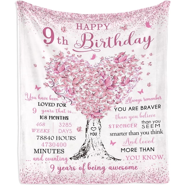 LHSHID Gifts for 9 Year Old Girls Blanket 9 Year Old Girl Gifts9 Year Old Girl Birthday Gift Ideas9th Birthday Gifts for GirlsBest Party Gift for Age 9 60"x80"