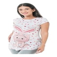 thumbnail image 3 of Playera Maternidad Estampada Bebé Niña Cómoda Ropa Embarazo Playera Mujer Casual Conejito Color Rosa, 3 of 4