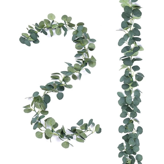 clackibukvyz 2 Pack Artificial Greenery Garland, Faux Plants Eucalyptus Garland for Wedding Party Table Wall Decor