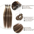 thumbnail image 3 of SEGO Micro Loop Real Thick Human Hair Extensions 100 Strands Invisible Micro Ring Beads Remy Thick Hair, 3 of 8