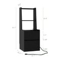 thumbnail image 5 of Miekor Furniture Nightstands Set of 2, with Charging Station, Smart Nightstand with Night Light, Modern Night Stand with Bookshelf, Bedside Tables with Storage Cabinet for Bedroom, Black MK6677, 5 of 8