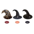 thumbnail image 2 of Sombrero de bruja de Halloween Scary Creepy Wide Brim Sombrero puntiagudo Regalo de Halloween para h Tomshoo Tipo 2, 2 of 7