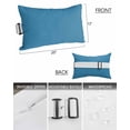 thumbnail image 3 of Pack of 2 Outdoor Lumbar Pillow Covers 12x20 Inch, Wave Ride Waterproof Throw Pillow Covers Set, Farmhouse Solid Blue Color Modern Art Indoor&Outdoor Decorative Cushion Cases for Patio Porch Car, 3 of 7