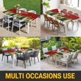 thumbnail image 5 of Red Christmas Table Cloths for 5 Foot Rectangle Tables, Xmas Tree Snowflake Winter Farmhouse Patio Waterproof Elastic Fitted Tablecloths, Washable Rectangular Table Cover for Camping, 5 of 8