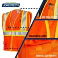 thumbnail image 4 of JORESTECH ANSI/ISEA 107-2020 Type R Class 2 Two-Tone High Visibility Safety Vest with Zipper and Pockets, 4 of 9
