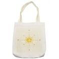 thumbnail image 1 of Compass Tote Bag, Vintage Boating Windrose with the Face of the Sun in the Middle North South East West, Cloth Linen Reusable Bag for Shopping Books Beach and More, 16.5" X 14", Cream, by Ambesonne, 1 of 2