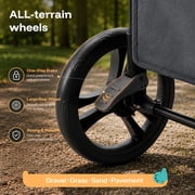 HARPPA Foldable Wagon Stroller for 4 Kids with 5-Point Harness,Canopy,Gray