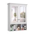 thumbnail image 3 of VEIKOUS Bathroom Medicine Cabinet Wall-Mount Storage with 2 Adjustable Shelves and 2 Mirror Door , White, 3 of 14