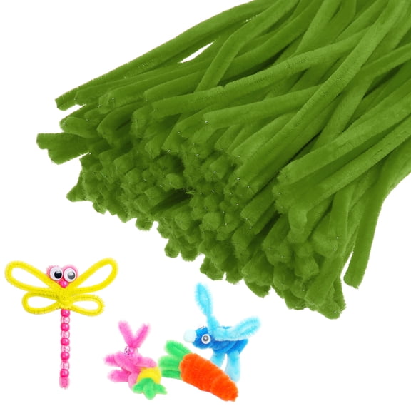 Uxcell 200-Pack Pipe Cleaners Craft, 11.8" Chenille Stems for Art/Festivals Bouquet/Craft/Christmas/DIY Projects [Army Green]