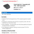 thumbnail image 2 of Clutch Pedal Pad - Compatible with 1996 - 2000 Toyota RAV4 - Dorman, 2 of 2
