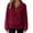 Wine-1, variant on Women's Sherpa Fuzzy Fleece Pullover Sweatshirt Quarter Zip Lapel Winter Warm Cozy Sweaters with Kangaroo Pockets
