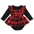 thumbnail image 3 of FYMNSI Christmas Matching Family Outfits Mommy and Me Red Plaid Dresses Father Son Button Down Shirts Xmas Photoshoot Set (Baby Girl 9-12M), 3 of 6