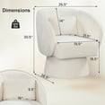 thumbnail image 3 of Gymax Lot de 2 Fauteuils d'Appoint Pivotants avec Dossier, Coussin Lombaire Amovible, Fonction de Rotation à 360 Degrés, Beige, 3 of 10