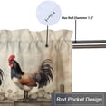 thumbnail image 5 of Rooster Kitchen Valance Curtain Rod Pocket Chicken Farm Rustic Farmhouse Floral Flower Fence Country Retro Window Treatment Valance Curtains for Bathroom, 5 of 6