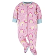 Onesies Brand Baby Girl Sleep 'n Play Footed Pajamas, 4-Pack, Sizes Newborn-6/9 Months