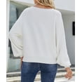 thumbnail image 4 of Fuzzy Texture Raglan Sweater White Large, 4 of 4