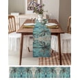 thumbnail image 3 of Coastal Beach Tree Green Table Runner 48 Inches, Summer Vintage Tropical Plant Bed Runner Dresser Scarves Tabletop for Indoor Outdoor Parties/Ceremony/Banquet, 13" x 48", 3 of 8