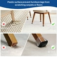 thumbnail image 4 of 28 PCS Chair Leg Sliders for Carpet, Square Chair Glides, Furniture Leg Protectors Caps, Carpet Protectors Table Feet Covers Cups, Teflon Furniture Pads Sliders No Scratches (Fit 0.51"-0.74", Clear), 4 of 6