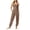 #0283-Khaki, variant on Pounoo Women's Jumpsuits Sleeveless High Neck Solid Color Overalls Casual Office Loose Wide Leg Comfortable Rompers Gift
