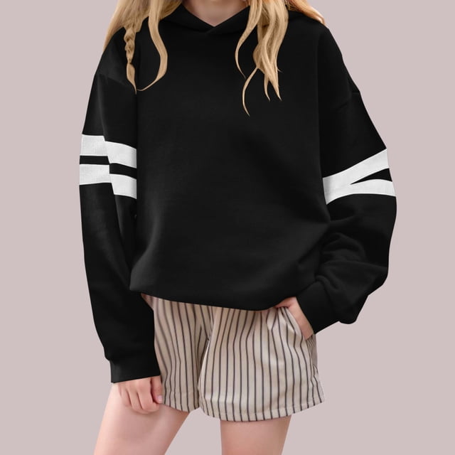 Cowsor Cute Hoodie for Teen Girls Trendy Print Preppy Hooded Sweatshirts Kids Pullover Long Sleeve School Outfits