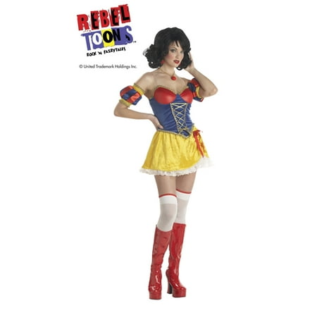 Sexy Snow White Blue Yellow Adult Womens Halloween Costume