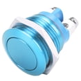 thumbnail image 4 of Interruptor de botón metálico de acero inoxidable de 16 mm, cabeza redonda plana, impermeable, con reinicio automático, 220 V (azul), 4 of 14