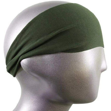 Headbands HB-2731 Moisture Wicking Army Green Solid, Headband