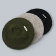 thumbnail image 5 of Soft Knit Solid Color Beanie, Plush Metal Labeling Brimless Beanie Cap for Women, Stretchy Knitted Painter Hat, 5 of 8