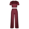 thumbnail image 4 of Admvng Two Piece Sets For Women Casual Solid Color Blouse and Pants Summer Travel Vacation Outfits Lounge Set S-5XL, 4 of 7