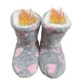 thumbnail image 1 of Calcetines Mullidos Tipo Pantuflas Acogedores Calcetines Cama Difusos para Otoño Invierno (corazón Y Rosa), 1 of 9