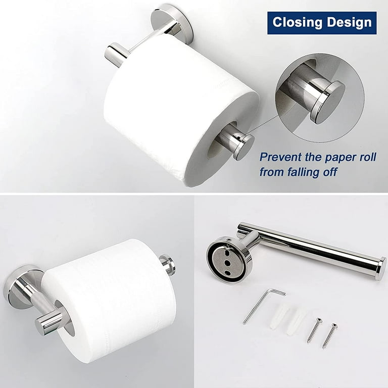 Suyar Brushed Nickel Toilet Paper Holder - SUS304 Stainless Steel, Open-End Wall Mount
