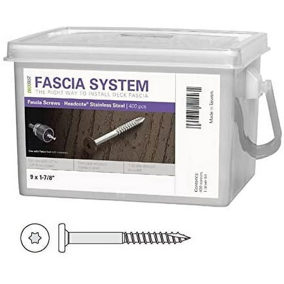 Deckfast Stainless Steel Fascia Screws 9x1-7/8" T-20 Star Drive White 400 Pieces