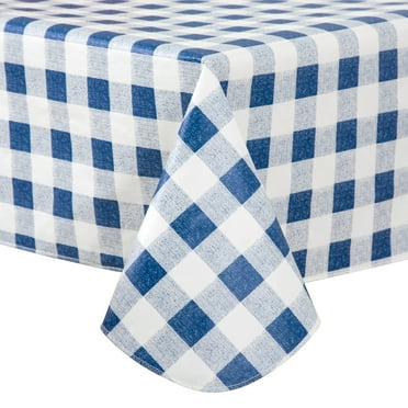 Buffalo Plaid Tablecloth 52x70 inch Plastic Checkered Vinyl Tablecloth with Flannel Backing Party Table Cloth 100% Oilcloth Waterproof Tablecloth