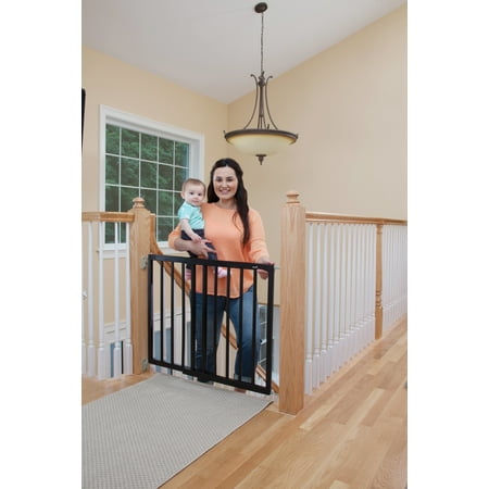 Safety Tip - Safety 1st Top of Stairs Frameless Decor Swing Gate, Fits Space between 27 and 42 inches