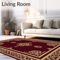 thumbnail image 2 of ODIKA 2x3 Machine Washable Non-Slip Area Rug, Persian High Traffic Rug with Pad, Maroon, 503591, 2 of 8